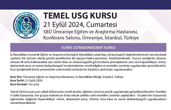 TEMEL USG KURSU - 21 Eylül 2024, Cumartesi